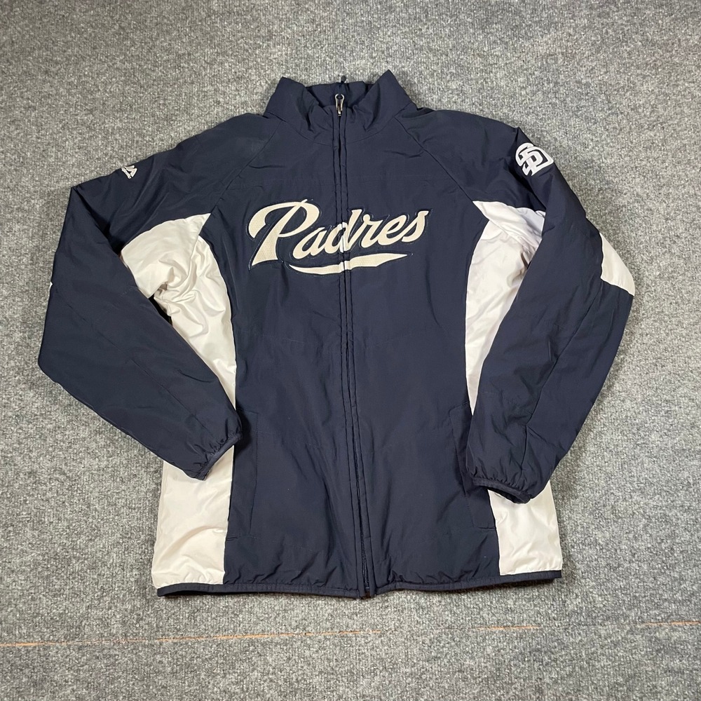 SAN DIEGO PADRES Medium Jacket Majestic Thermal Base Softshell Fleece Lined MLB